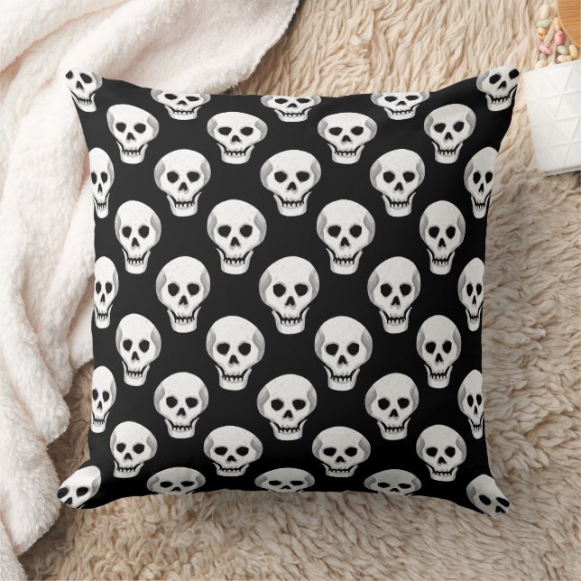 Coussin Sketchy Halloween Motif crâne (Couverture)