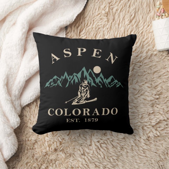 Coussin Ski d'Aspen Colorado (Couverture)