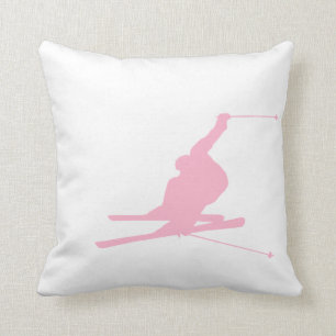 Coussin Ski de neige rose pâle