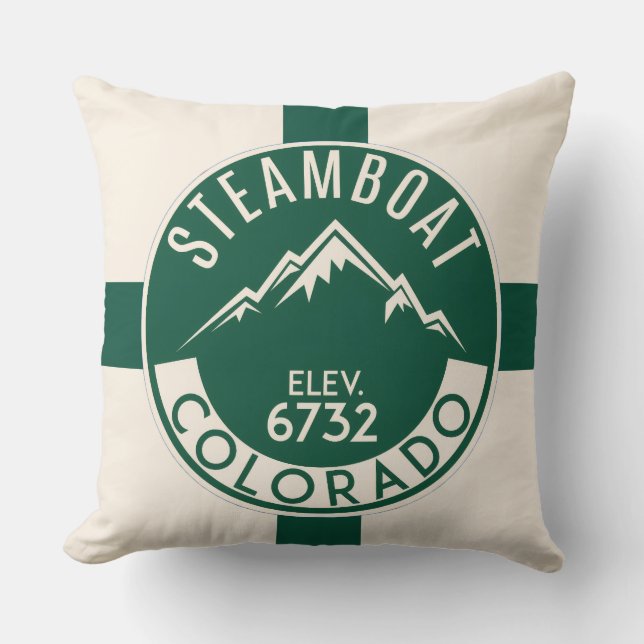 Coussin Ski Steamboat Throw Pillow (Recto)