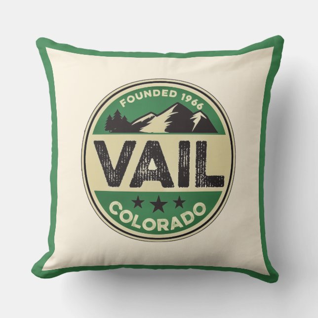Coussin Ski Vail Throw Pillow (Recto)