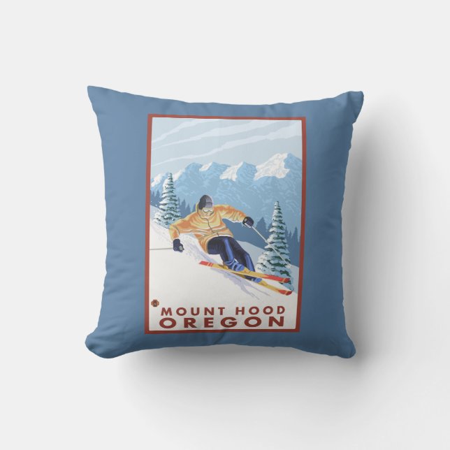 Coussin Skieur de neige de Downhhill - capot de bâti, (Recto)
