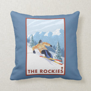 Coussin Skieur de neige de Downhhill - les Rocheuses