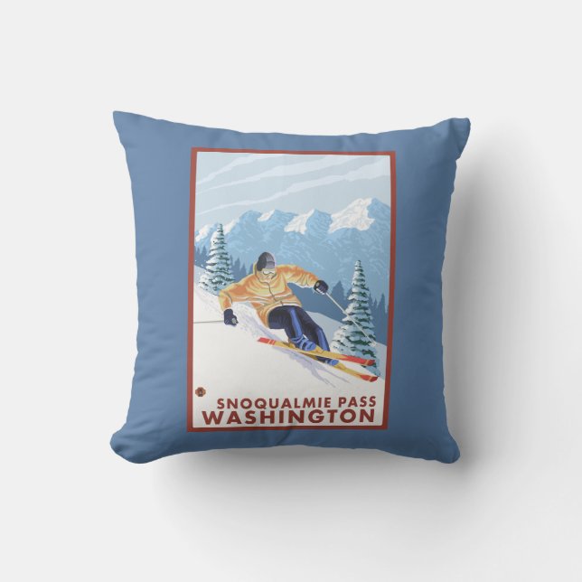 Coussin Skieur de neige de Downhhill - passage de (Recto)