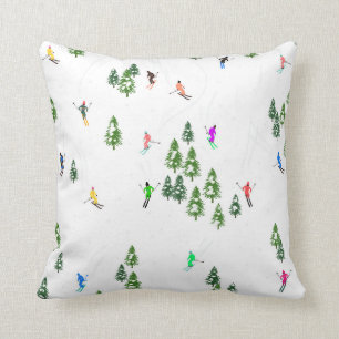 Coussin Skieurs alpins Ski Illustration Skier