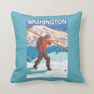 Coussin Skis de transport de neige de skieur - Washington