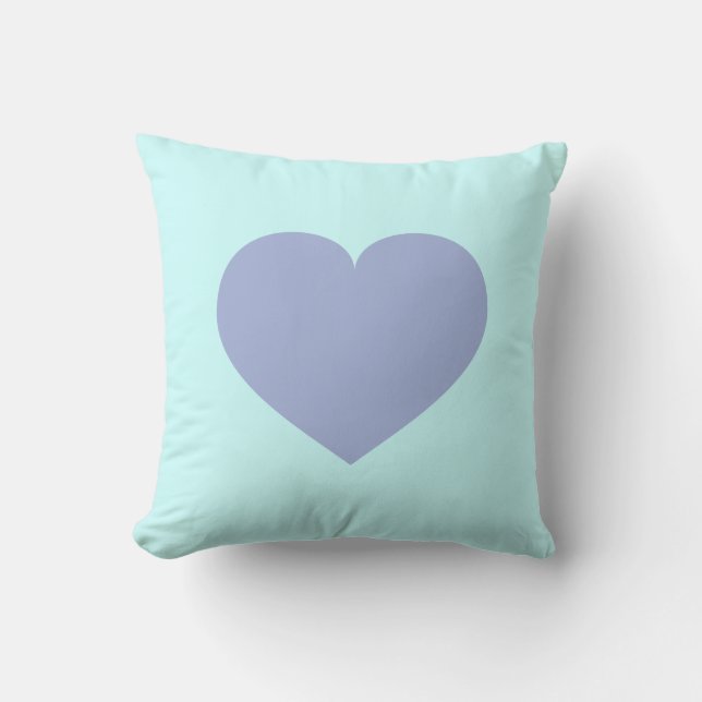 Coussin Sky Blue Heart et Sky Blue Heart - Réversible (Recto)