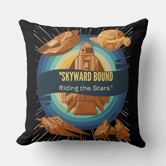 Coussin sky, RIDING THE STARS SHIP (Recto)