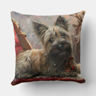 Coussin Skye Terrier Chien Festif de Noël