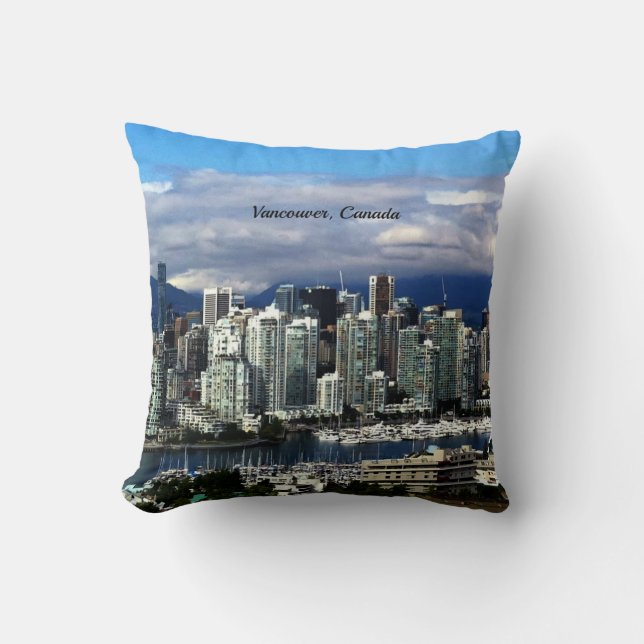 Coussin Skyline de Vancouver, Canada (Recto)