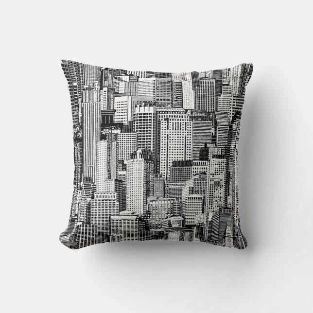 Coussin Skyscraper City Texture Isométrique sans fil (Recto)
