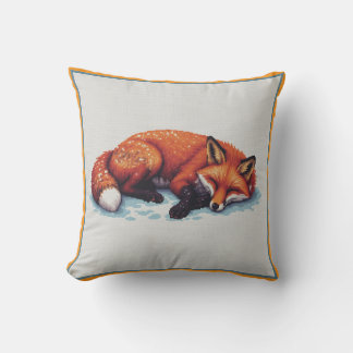 Coussin Sleeping Fox Throw Pillow