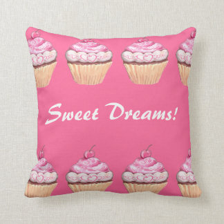 Coussin Sleepover rose de petits gâteaux de filles de