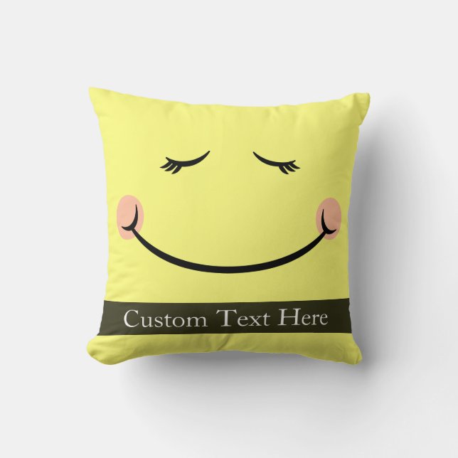 Coussin Sleepy Kawaii Joyeux Visage (Recto)