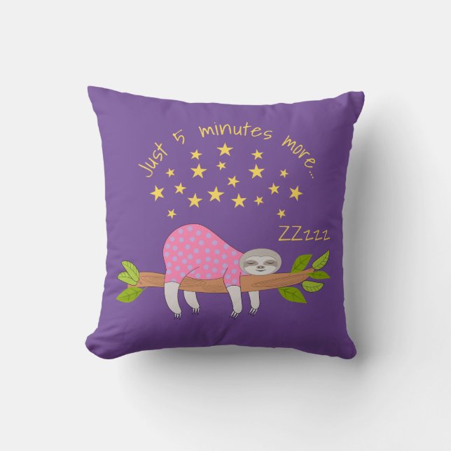 Coussin Sleepy Sloth Cute Cushion (Recto)