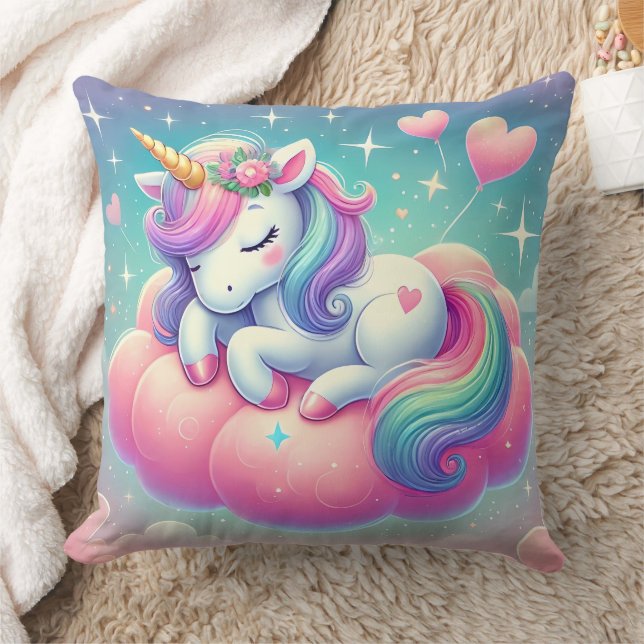 Coussin Sleepy Unicorne Valentine's Day Cadeau Jeu Oreille (Couverture)