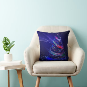 Coussin SlipperyJoe arbre de Noël numérique translucide ro