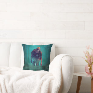 Coussin SlipperyJoe figure de zombie terrifiante isolée om