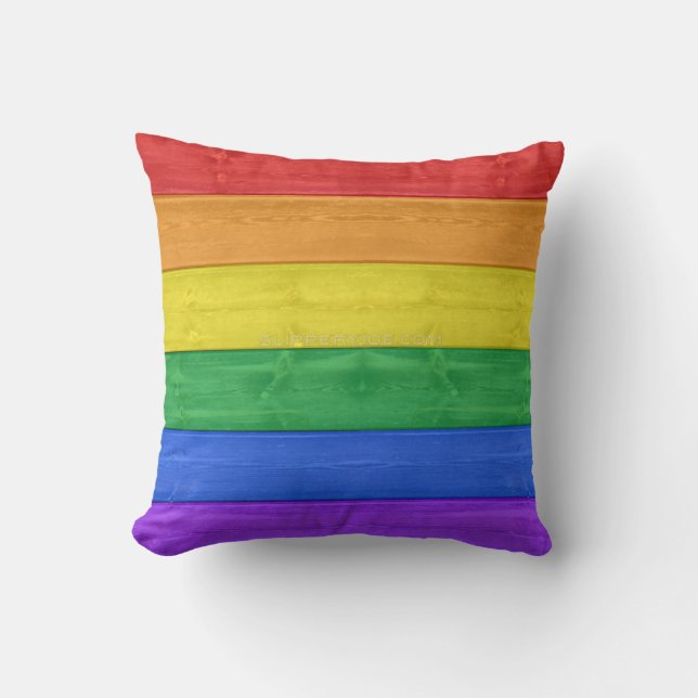Coussin SlipperyJoe's classique arc-en-ciel tactile fait m (Recto)