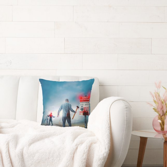 Coussin SlipperyJoe's heureux Halloween yeux brillants zom (Canapé)