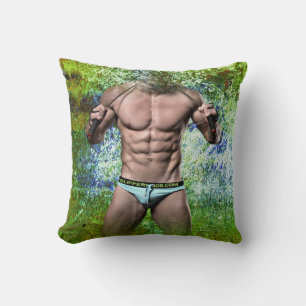 Coussin SlipperyJoe's homme adulte très musclé torse nu 