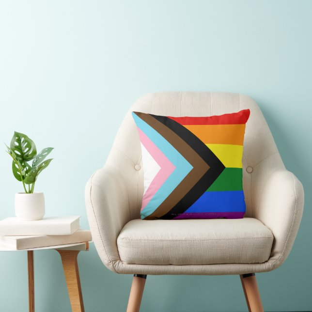 Coussin SlipperyJoe's Progress Pride Drapeaux gay cadeaux  (Chaise)