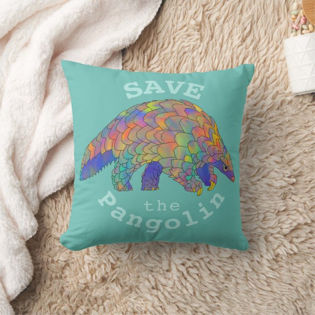 Coussin slogan pour les droits des animaux de Pangolin (Couverture)