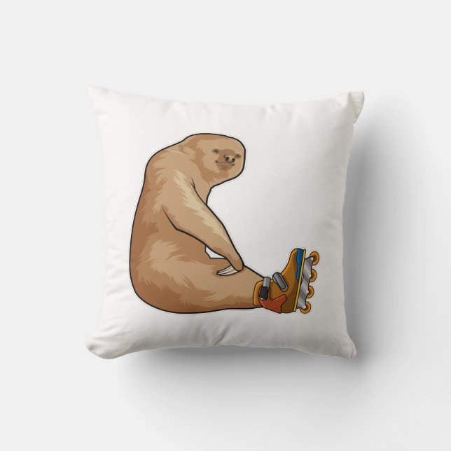 Coussin Sloth as Patinage en ligne avec Patins en ligne (Recto)