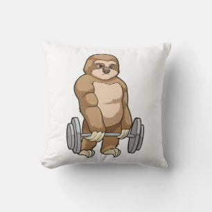 Coussin Sloth au Bodybuilding avec Barbell