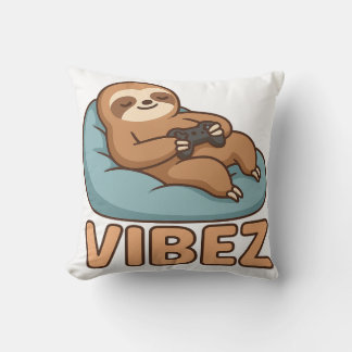 Coussin Sloth Gamer Vibes – Contrôleur de Sac de H