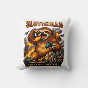 Coussin Slothzilla Trop Paresseux pour Détruire,Drôle de M