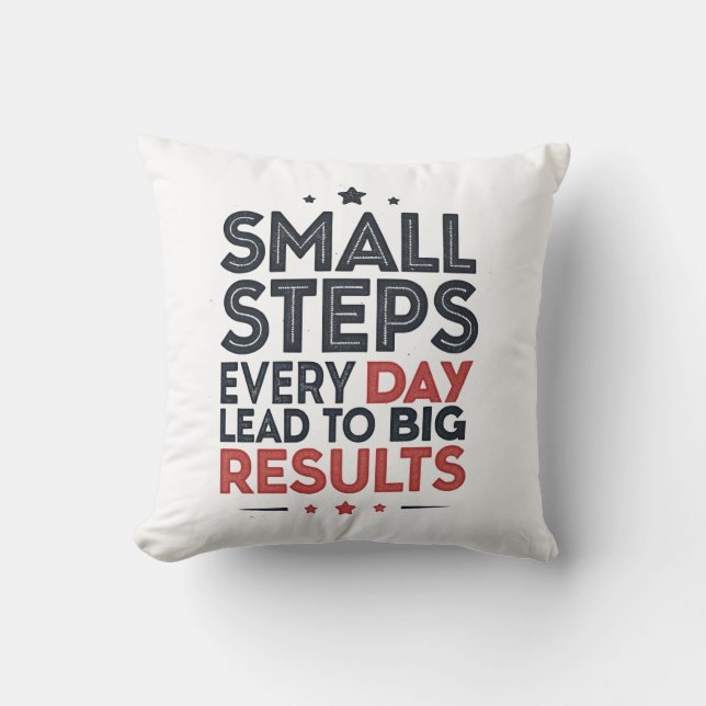 Coussin Small Steps Every Day Lead – Motivational Quote De (Recto)
