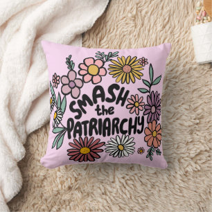 Coussin SMASH the PATRIARCHY Floral mignonne Daisy à la ma