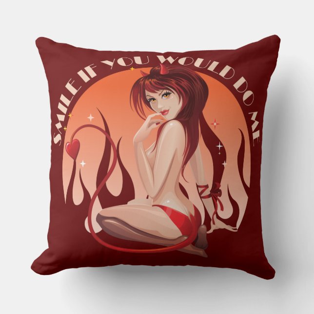 Coussin Smile Si Tu Me Faîtais - Naughty Devil (Recto)