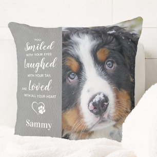Coussin Smiled Laughed Love Memory Quote - Pet Memorial