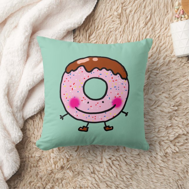 Coussin Smiling Sprinkle Donut Character Art (Couverture)