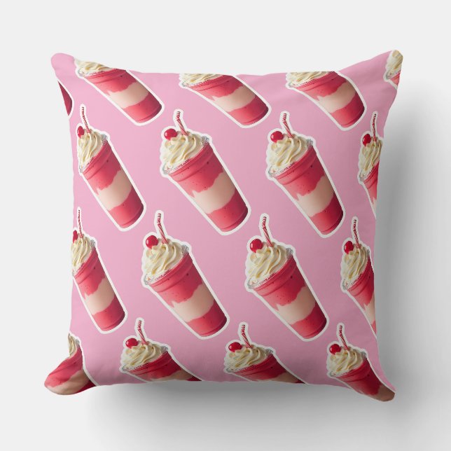 Coussin Smoothie à la crème de fraise en couches (Recto)