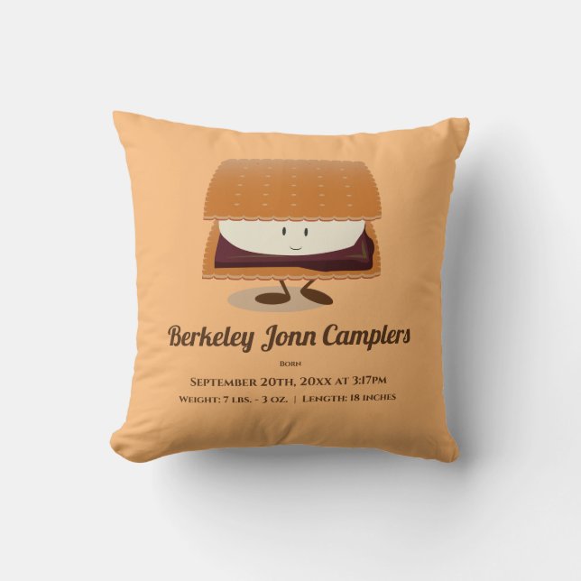 Coussin S'more Caractère Brown blanc dessin bébé naissance (Recto)