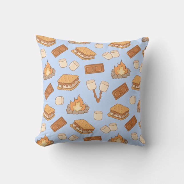 Coussin S'mores Camp de vacances Marshmallow Feu de camp (Recto)