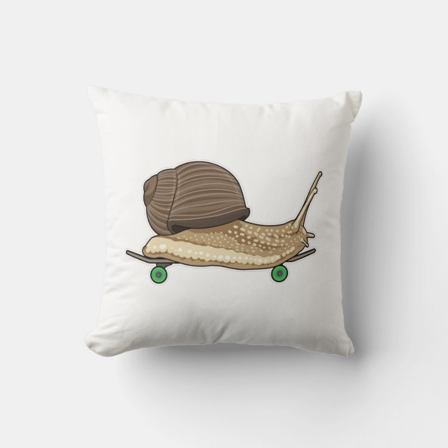Coussin Snail as Skateboard avec Skateboard (Recto)