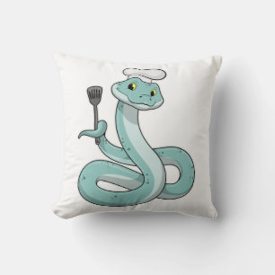 Coussin Snake as Cook avec Chef casquette