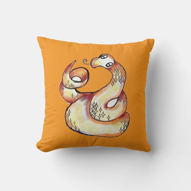 Coussin snake on orange (Recto)
