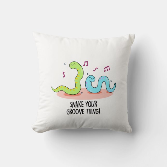 Coussin Snake Your Groove Thé Amusant Disco Pun (Recto)