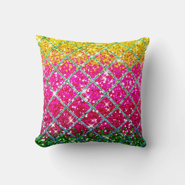 Coussin Snakeskin rose parties scintillant (Recto)