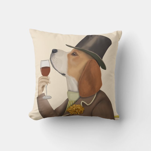 Coussin Snob de vin beagle (Recto)