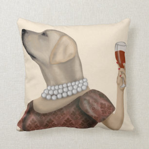 Coussin Snob de vin du Labrador jaune