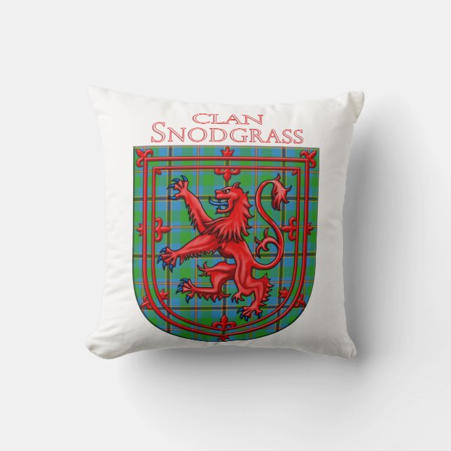 Coussin Snodgrass Tartan Scottish Plaid Lion Rampant (Recto)