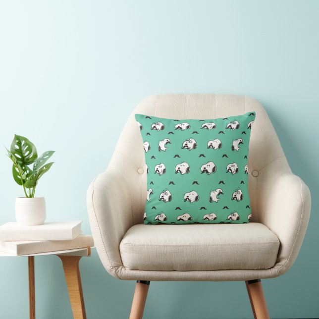 Coussin Snoopy Moustaches et Motif Turquoise (Chaise)