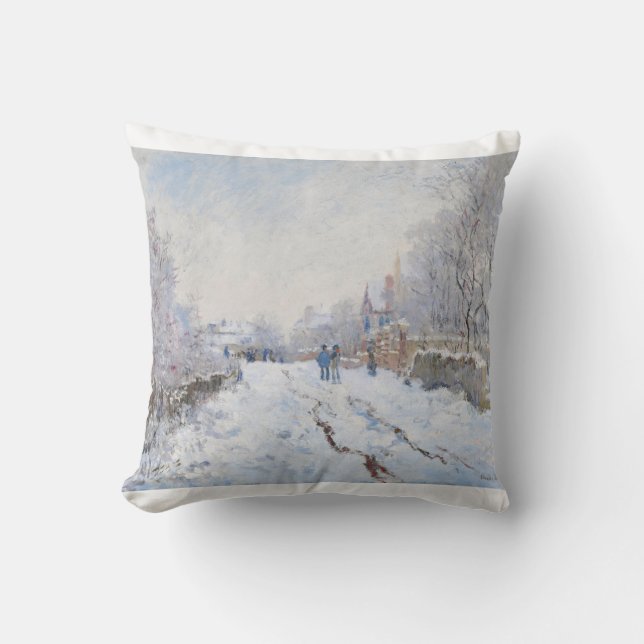 Coussin Snow at Argenteuil par Claude Monet (Recto)