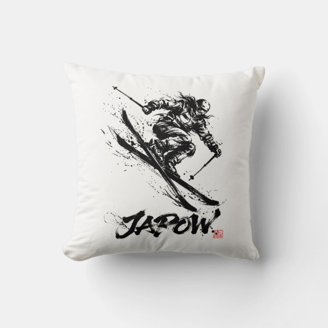 Coussin Snowboard Brush Art - Skier Women (Recto)